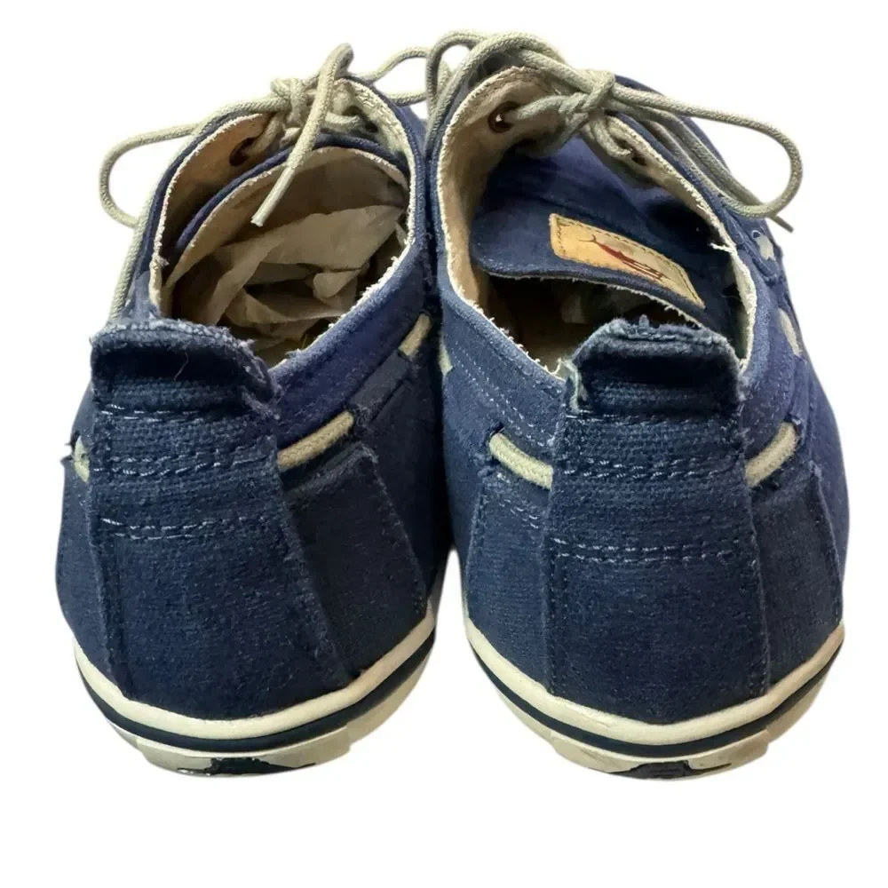 Tommy Bahama Men's Calderon Navy Canvas Boat Shoes 10.5